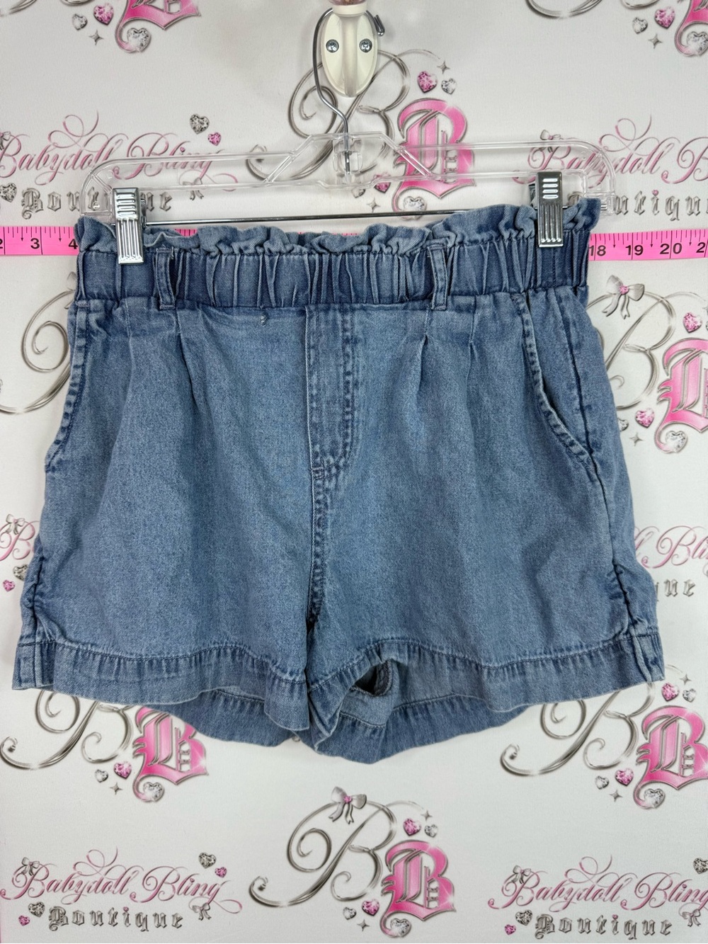 American Eagle Outfitters Light Blue Paperbag Denim Shorts